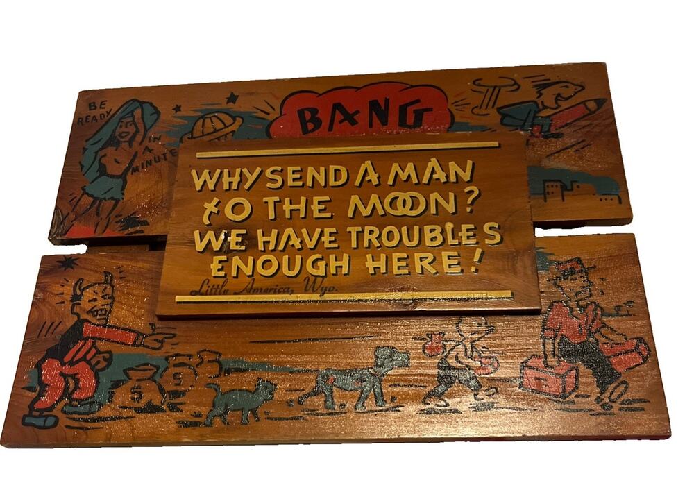 Novelty sign for man cave, bar Mid Century Wyoming Souvenir